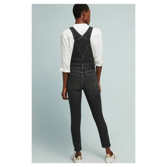 Black Anthropologie Levi's Skinny Denim Overalls (NWT) - Picture 4 of 5